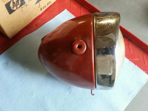 Motobic vintage motorcycle  headlight bucket with bulb