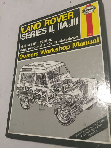 Haynes land rover series ii, iia and iii 1958 to 1985 88 and 109 hardcover manua