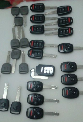 Honda, locksmith, lot, 27 items,fob,keyless,precut,remotes,used,working remotes