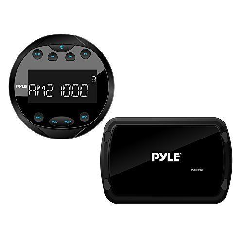Pyle bluetooth marine radio receiver, water-resistant, mp3/usb am/fm radio