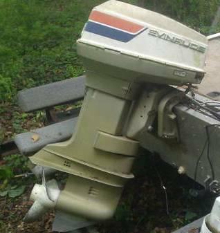50 hp evinrude lark outboard motor with controls