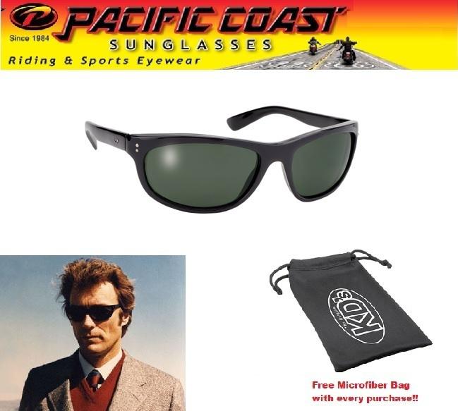Mens sunglasses dirty harry pc sun makers of kd black with smoked lens
