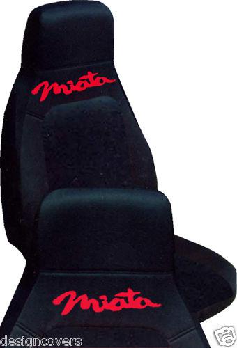 Cool set 199-1998 mazda miata car seat covers solid black with name in red