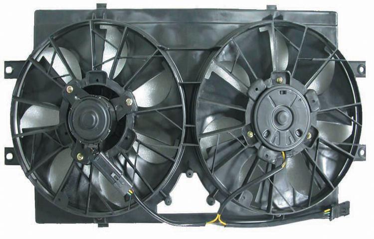 Ac condenser and radiator cooling fan assembly 95-00 chrysler dodge plymouth v6