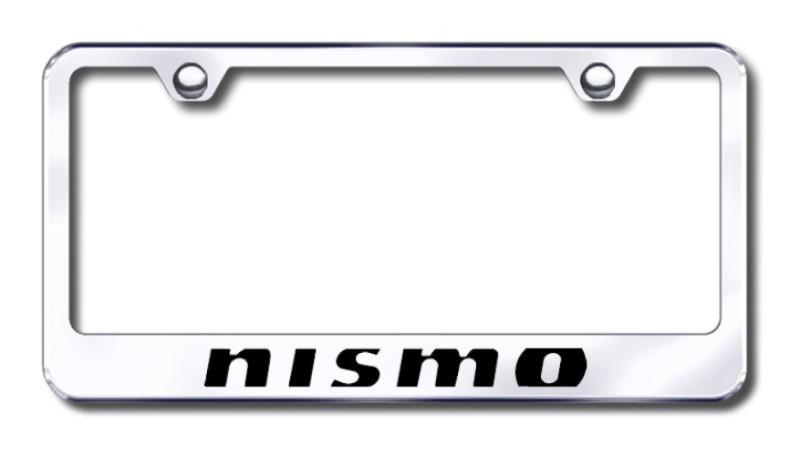 Nissan nismo  engraved chrome license plate frame -metal made in usa genuine