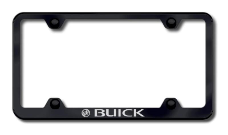 Gm buick wide body laser etched license plate frame-black made in usa genuine
