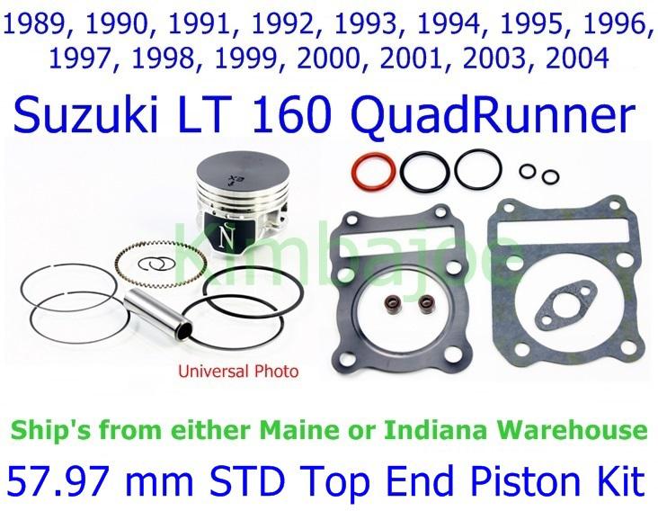 1989-2001, 2003, 2004 suzuki lt 160 quadrunner 57.97 mm std top end piston kit