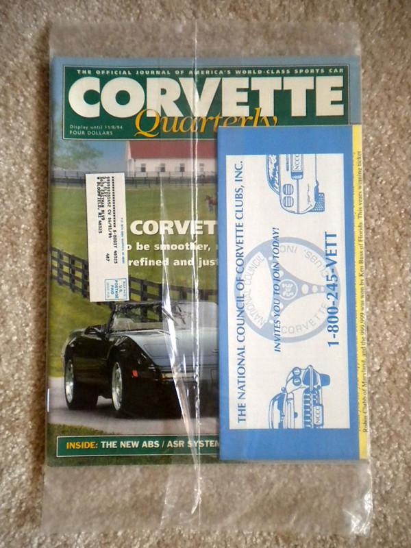 New 1994 corvette quarterly magazine 1995 intro lt1 zr1 lt5 abs specs options