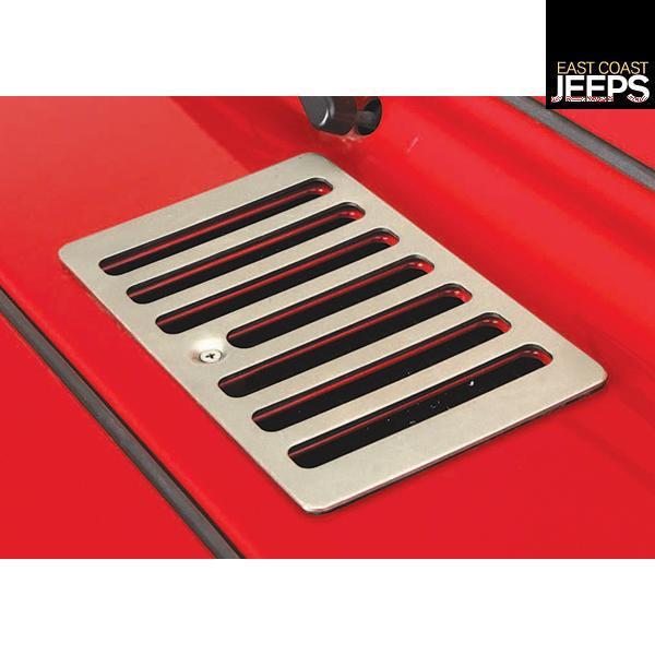 11185.69 rugged ridge cowl vent cover, satin stainless steel, 98-06 jeep