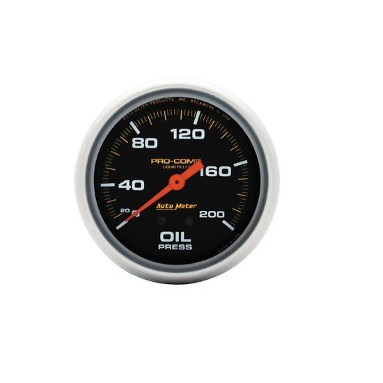 New auto meter 2-5/8" pro-comp liquid fill oil pressure gauge 0-200 psi, black