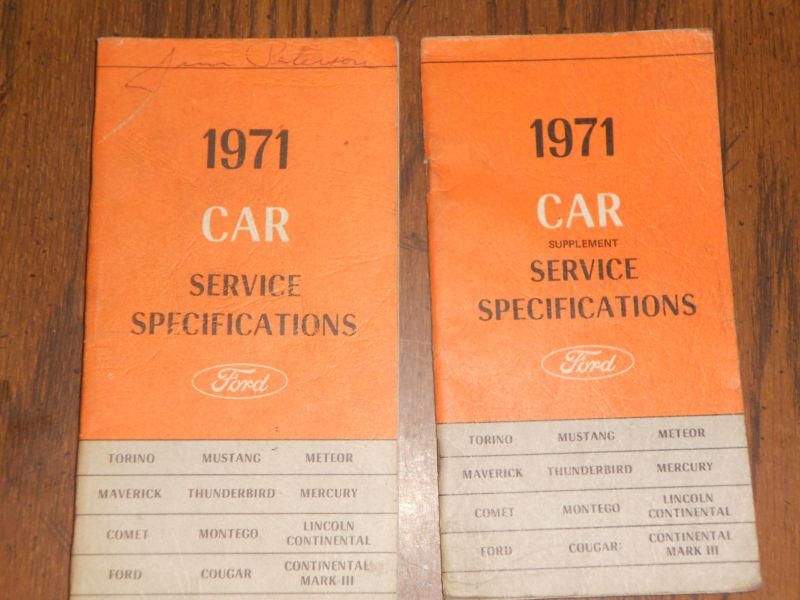 1971 ford lincoln mercury service specifications book set / original books!!