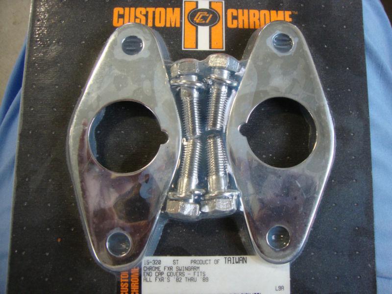 Chrome swingarm end cap covers for 1982-1989 harley davidson fxr models 
