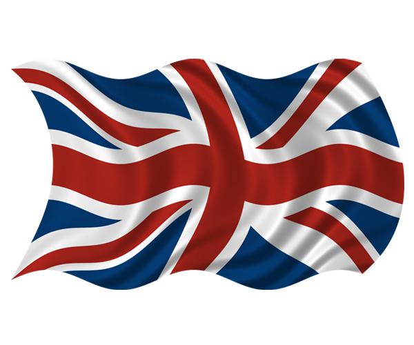 Britain union jack waving flag decal 5"x3" british uk vinyl car sticker (rh) zu1
