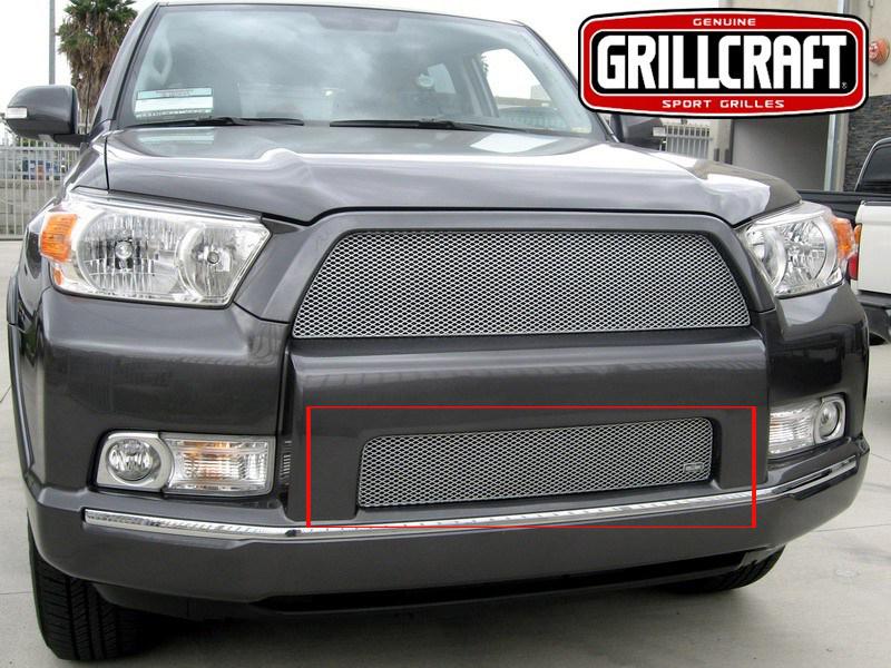 2010-2013 toyota 4runner grillcraft lower silver 1pc grille insert mx grill