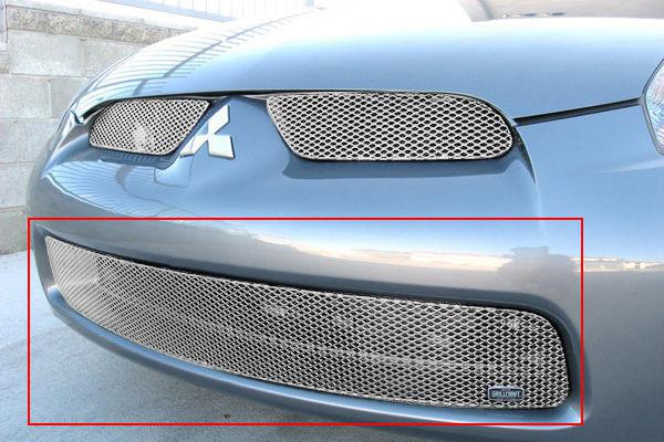2006-2008 mitsubishi eclipse grillcraft lower silver grille 1pc grill mit3314s