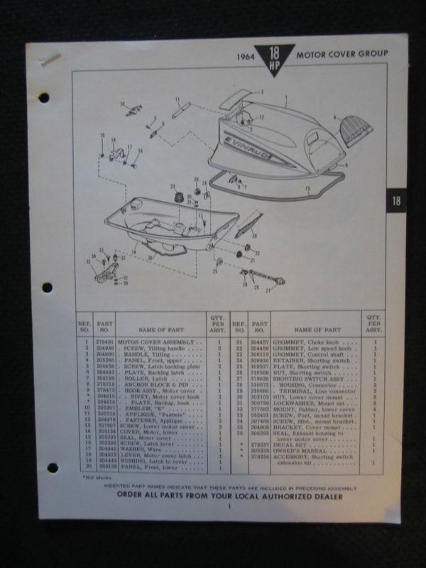 1964 evinrude outboard motor 18 hp parts catalog manual fastwin