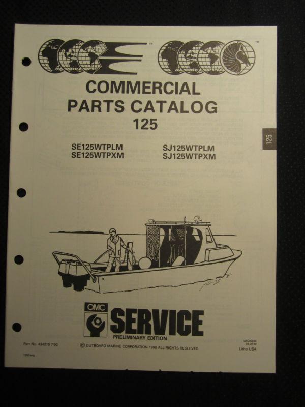 1991 omc evinrude johnson outboard motor 125 hp commercial parts catalog manual