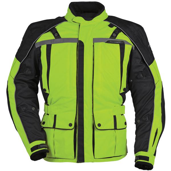 Tourmaster transition 3 hi-vis yellow xl textile motorcycle touring jacket 3/4