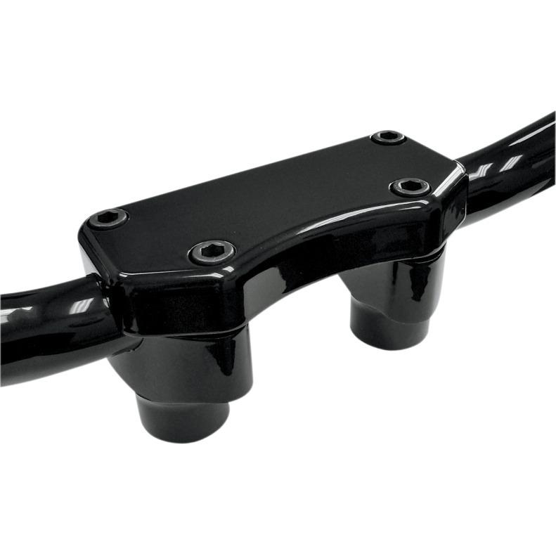 Drag specialties black 1.5" handlebar risers top clamp harley softail sportster
