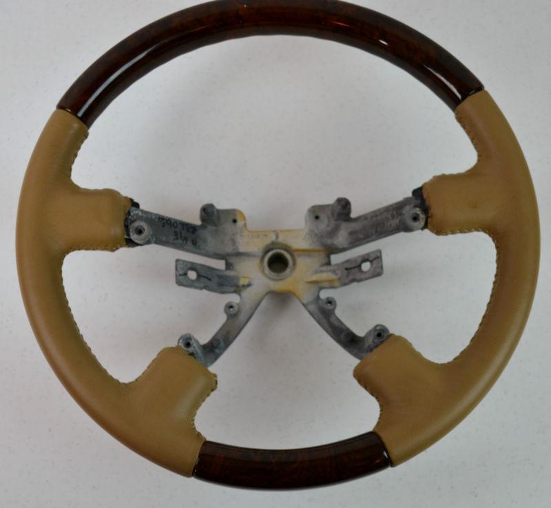 Oem custom ford steering wheel tan light brown custom wood 