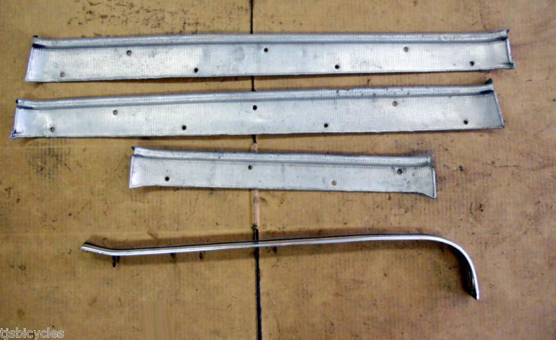 3 vintage packard door seal plates rocker panels & one stainless steal molding