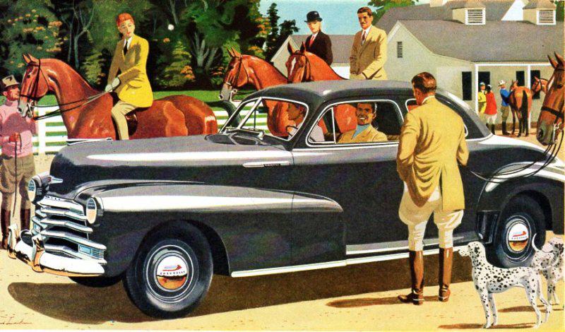 Vintage original 1947  chevrolet  &  hudson  ads - 10 1/2 " x 13 1/2 "