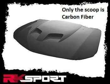 Pontiac vibe 2003-2008 rk sport functional ram air hood w/ carbon fiber blister