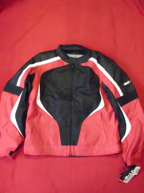 Bilt racer mesh motorcycle jacket mens red/black blm9 size large