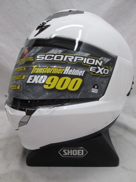 Scorpion exo-900 transformer motorcycle helmet white med