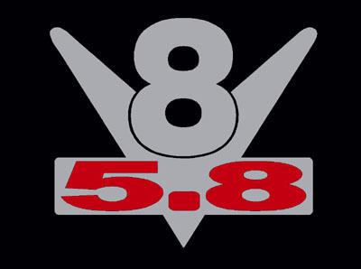 2 chrome 5.8 v8 emblem decal set cleveland windsor 351 stickers
