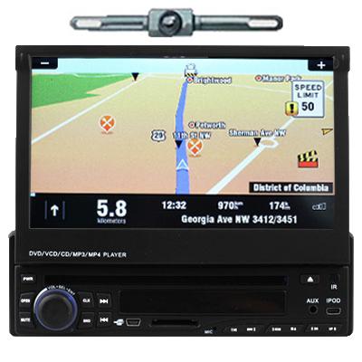 Hot 7" hd lcd touch screen 1 din car gps stereo dvd player radio bluetooth+cam