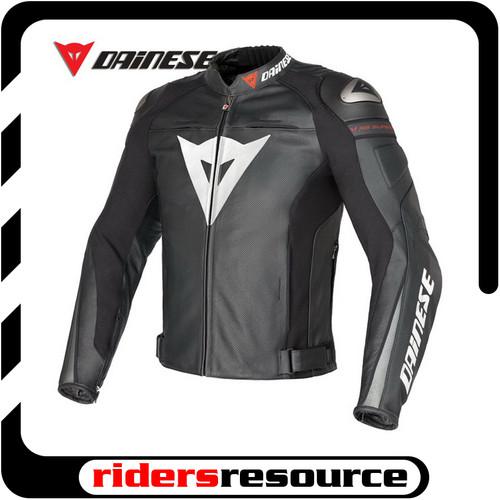 Dainese super speed leather perforated jacket black anthracite euro 54 / us 44