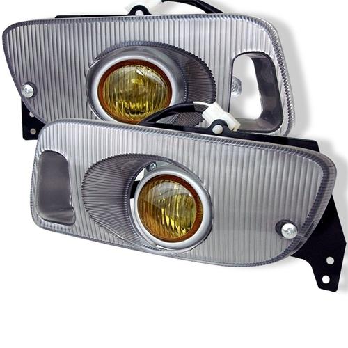 92-95 honda civic 2/3dr eg yellow lens bumper fog lights +wiring kit +bulbs pair