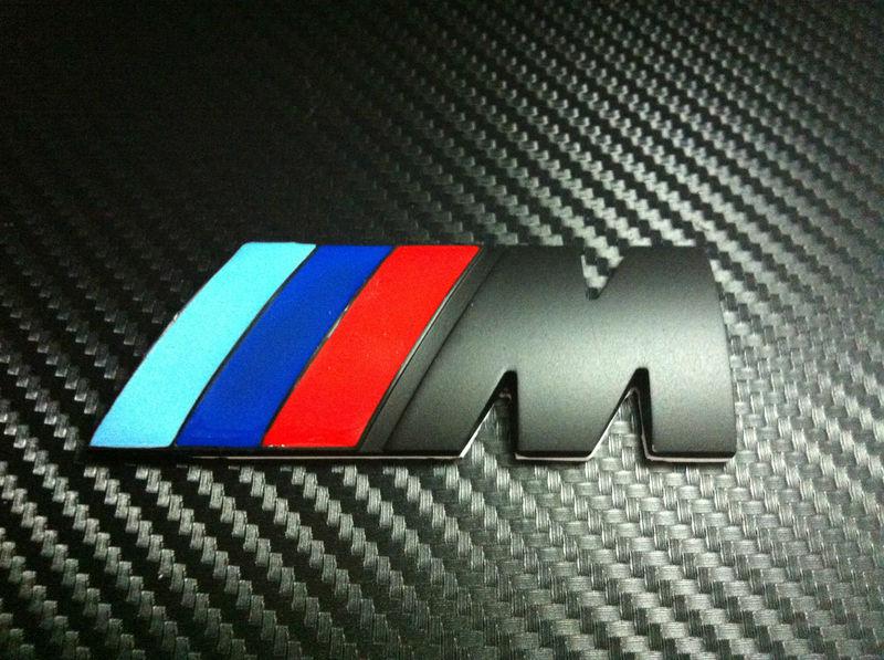 Bmw m black matte emblem car metal badge