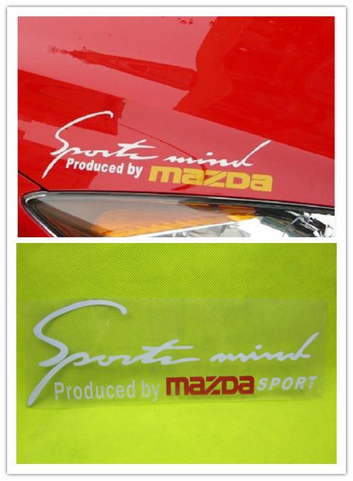 Sport mazda light eyebrows logo badge decal decoration car stickers white word