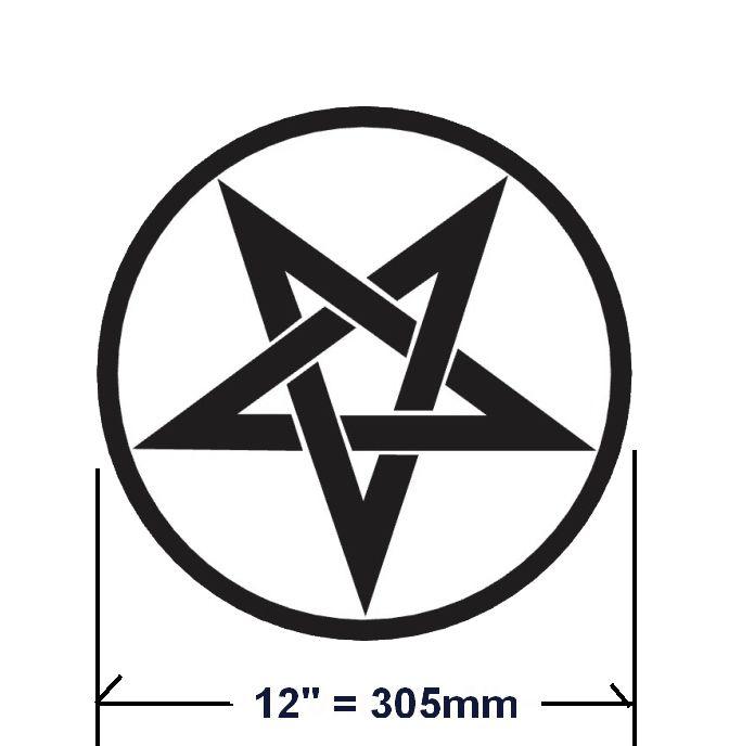 305 mm  12"  pentagram decal vinyl sticker any colour type b