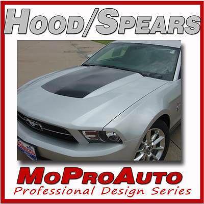 Mustang hood spears blackout decal stripe graphics - 3m pro grade 2010 030