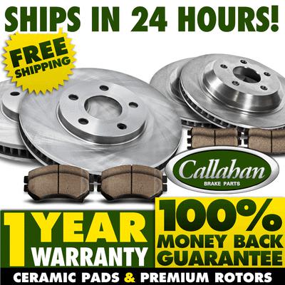 [front+rear]premium callahan oe quality brake rotors and quiet ceramic pads 2wd