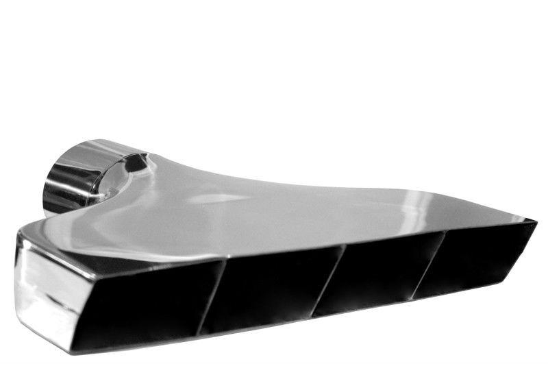 Nascar style tip highly polished stainless steel super aggressive looking