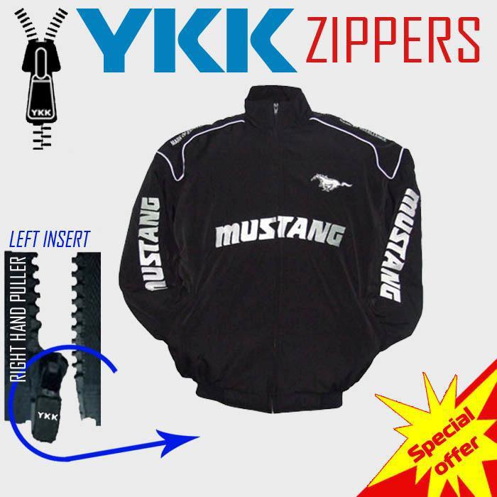 Ford mustang racing jacket rally bomber black all youth/adult sizes ykk zip
