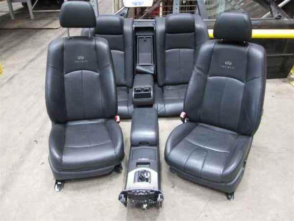 G35 g37 driver passenger rear seat set w/console oem