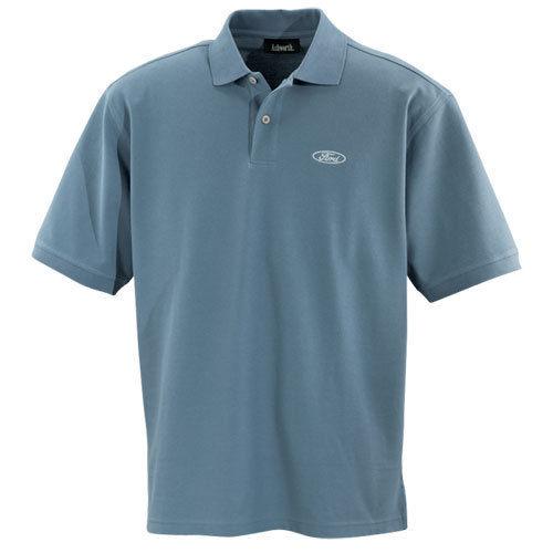 New mens size medium ford motor company ashworth gulf blue golf polo shirt!