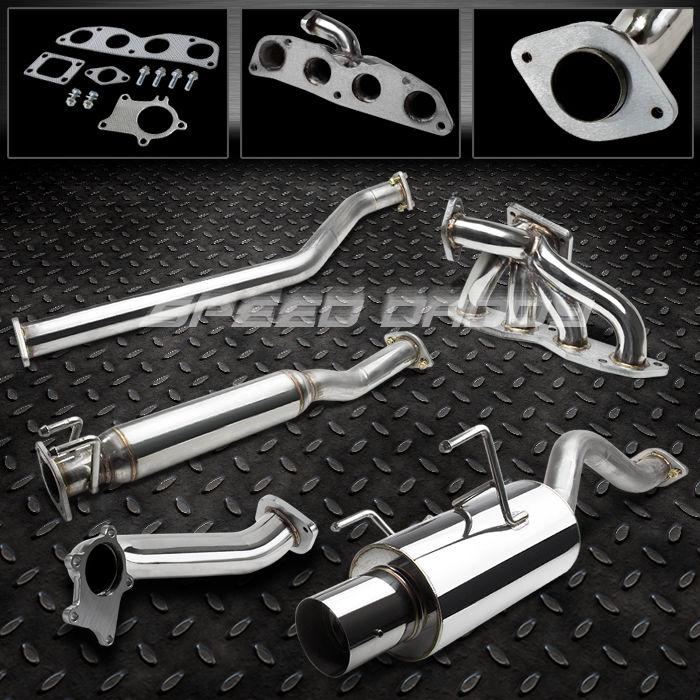 T3 turbo manifold+downpipe+4" tip catback exhaust 02-06 acura rsx dc5 type-s k20