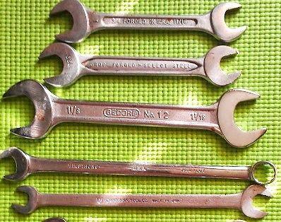 Lot of 9  misc. combination open-end and open-end/box wrenches