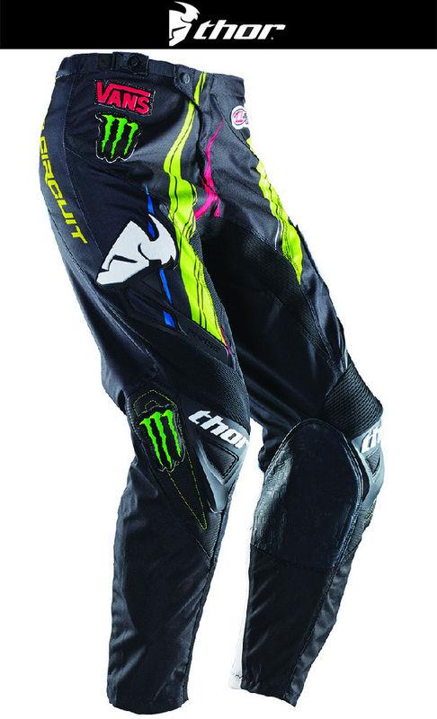 Thor phase pro circuit monster black green dirt bike pants motocross mx atv 2014
