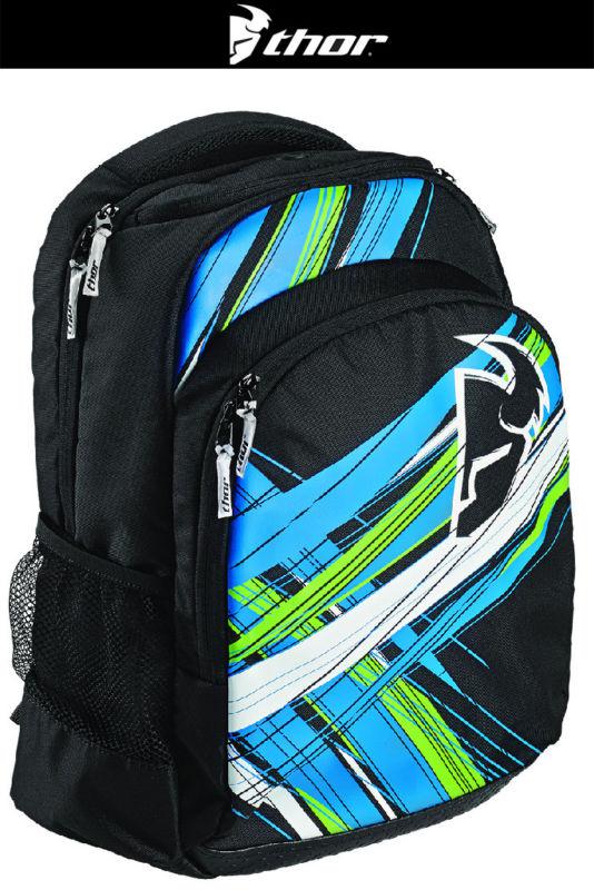 Thor wired black blue white green back pack backpack dirt bike mx 2014