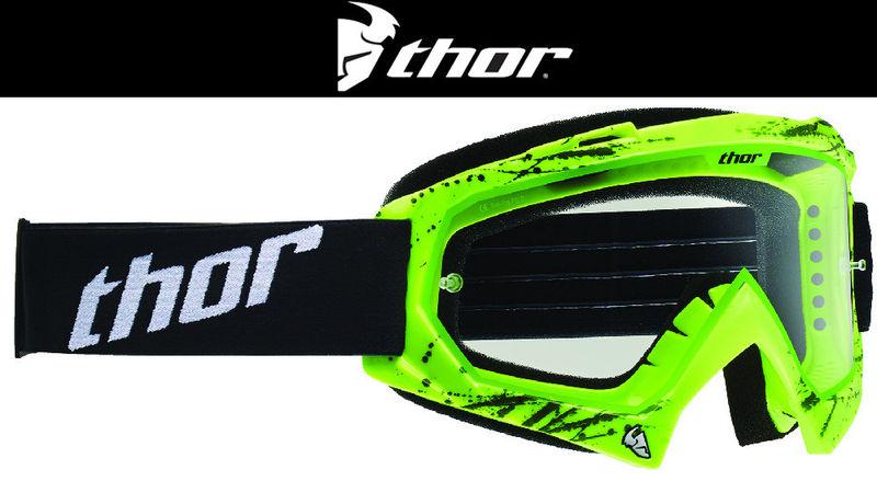 Thor enemy splatter green black dirt bike goggles motocross mx atv gogges '14