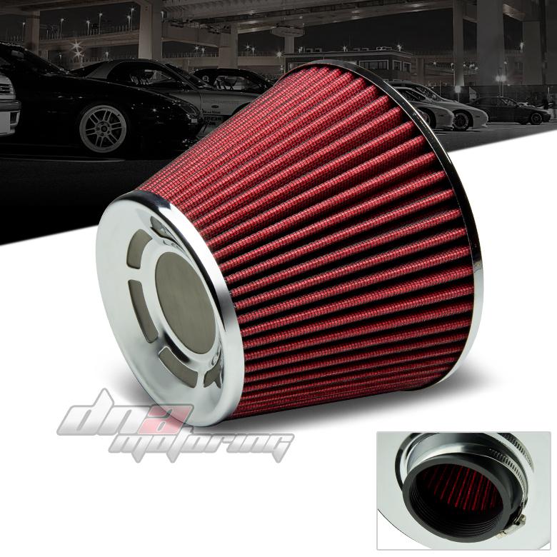 2.5" red cold air/short ram intake/turbocharger racing cone micro gauze filter