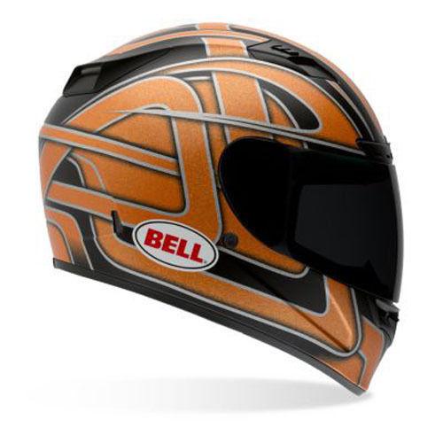 Bell vortex damage full face motorcycle helmet orange flake size x-small