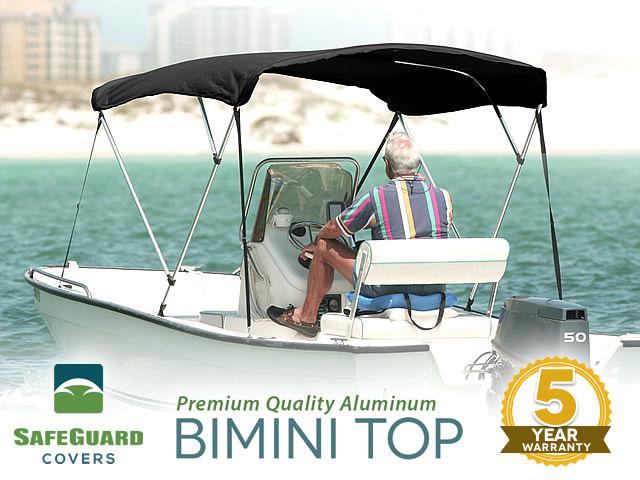 New 3 bow black bimini boat cover top with boot 6'l x 46"h x 85"-90"w